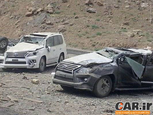  واژگونی تریلی حامل 6 دستگاه لکسس در کرمان 